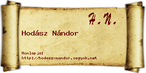 Hodász Nándor névjegykártya