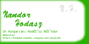 nandor hodasz business card